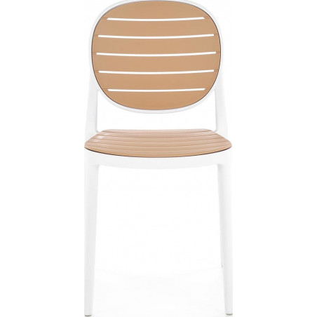 Krzesło z tworzywa boho K529 biały / naturalny Halmar