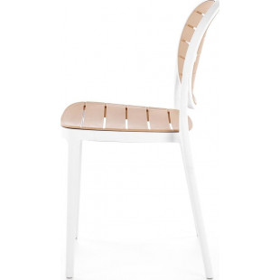 Krzesło z tworzywa boho K529 biały / naturalny Halmar