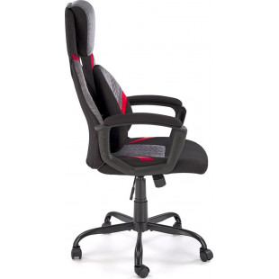 Fotel do biurka Jensen czarny / popielaty / czerwony Halmar