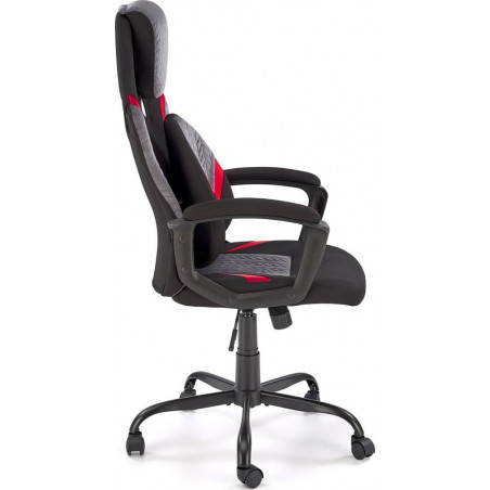 Fotel do biurka Jensen czarny / popielaty / czerwony Halmar