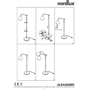 Lampa podłogowa nowoczesna Alexander Biała marki Nordlux