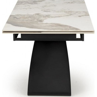 Stół rozkładany Hilario 180-260x90cm biały marmur / czarny Halmar