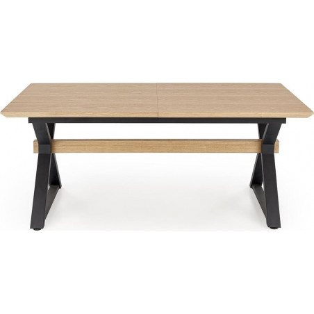 Stół rozkładany fornirowany Henry 180-300x100cm naturalny / czarny Halmar