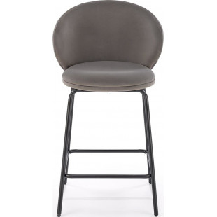 Krzesło barowe tapicerowane H121 63cm popiel / czarny Halmar