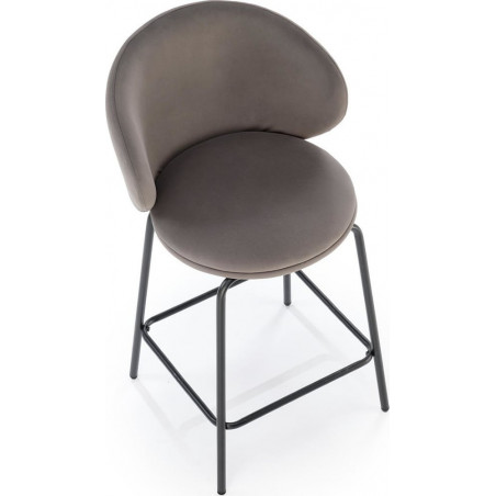 Krzesło barowe tapicerowane H121 63cm popiel / czarny Halmar
