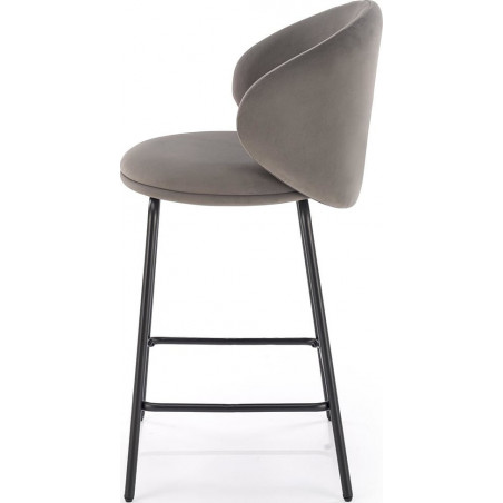 Krzesło barowe tapicerowane H121 63cm popiel / czarny Halmar