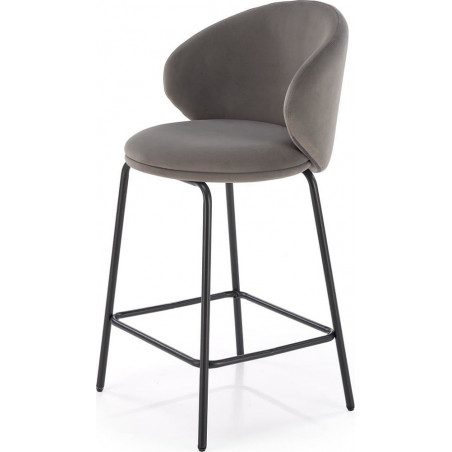 Krzesło barowe tapicerowane H121 63cm popiel / czarny Halmar