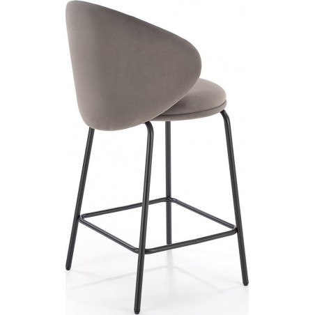 Krzesło barowe tapicerowane H121 63cm popiel / czarny Halmar