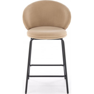 Krzesło barowe tapicerowane H121 63cm beżowy / czarny Halmar