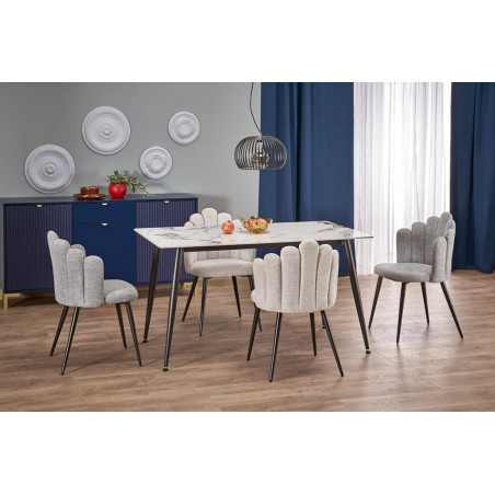 Stół glamour Emilio 120x70cm biały marmur / czarny Halmar
