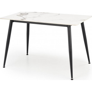 Stół glamour Emilio 120x70cm biały marmur / czarny Halmar