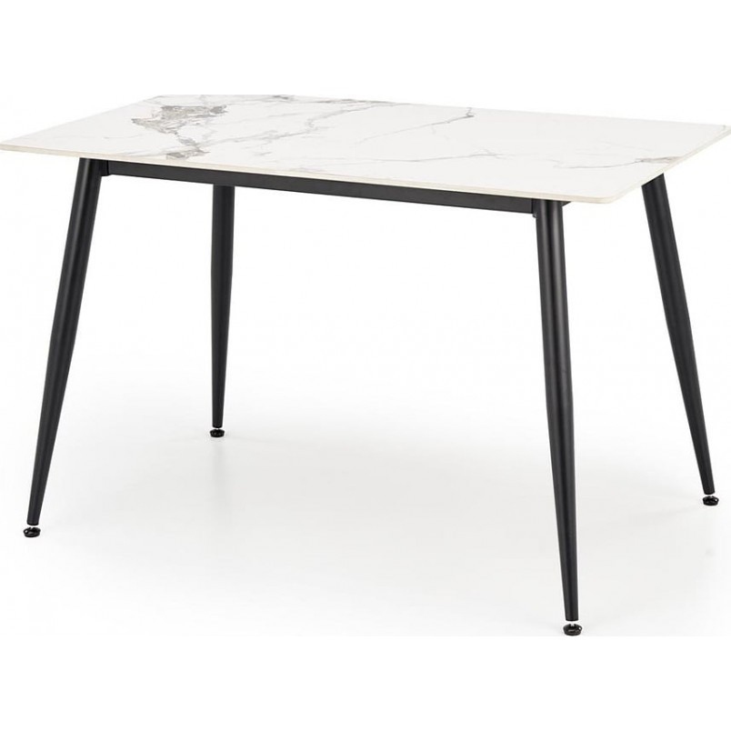 Stół glamour Emilio 120x70cm biały marmur / czarny Halmar