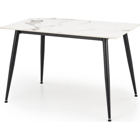 Stół glamour Emilio 120x70cm biały marmur / czarny Halmar