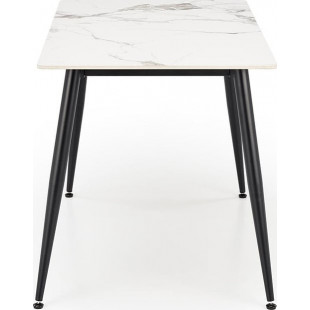 Stół glamour Emilio 120x70cm biały marmur / czarny Halmar