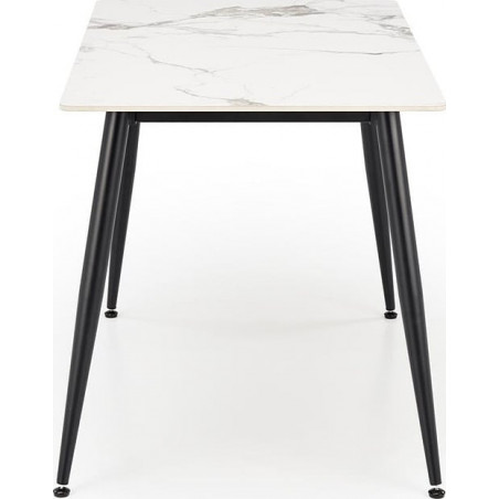 Stół glamour Emilio 120x70cm biały marmur / czarny Halmar