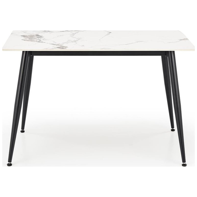 Stół glamour Emilio 120x70cm biały marmur / czarny Halmar