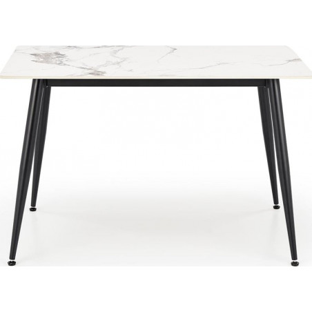 Stół glamour Emilio 120x70cm biały marmur / czarny Halmar