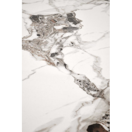 Stół glamour Emilio 120x70cm biały marmur / czarny Halmar