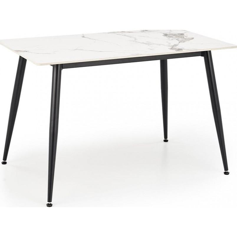 Stół glamour Emilio 120x70cm biały marmur / czarny Halmar