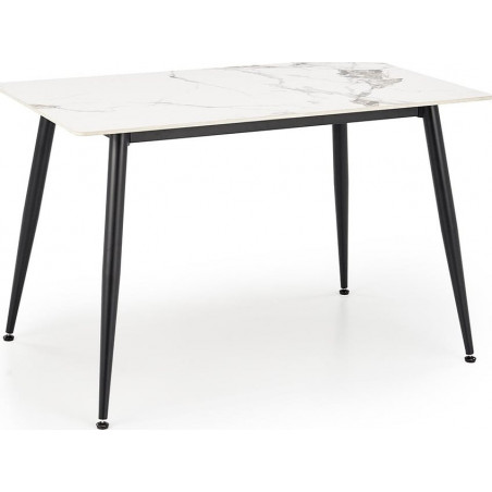Stół glamour Emilio 120x70cm biały marmur / czarny Halmar