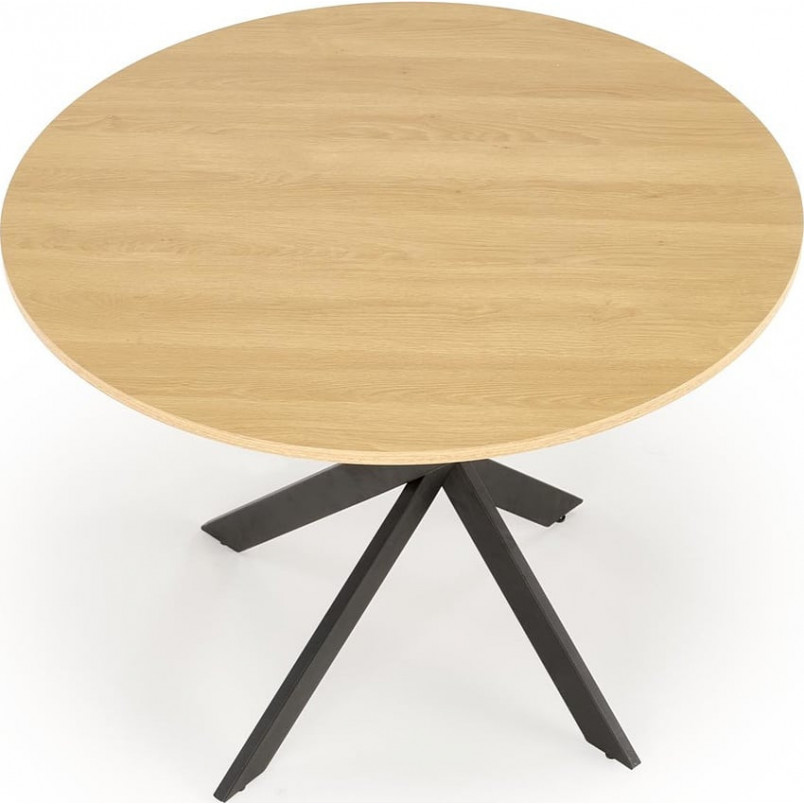 Stół okrągły loft Edgar 100cm dąb złoty / czarny Halmar