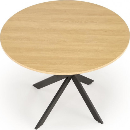 Stół okrągły loft Edgar 100cm dąb złoty / czarny Halmar