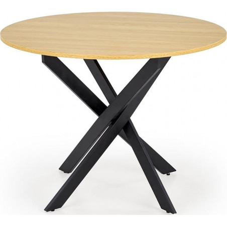 Stół okrągły loft Edgar 100cm dąb złoty / czarny Halmar