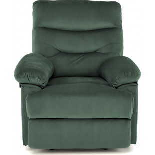 Fotel rozkładany welurowy Drager ciemny zielony Halmar