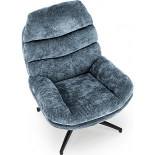 Fotel z podnóżkiem i funkcją kołyski Dario niebieski Halmar