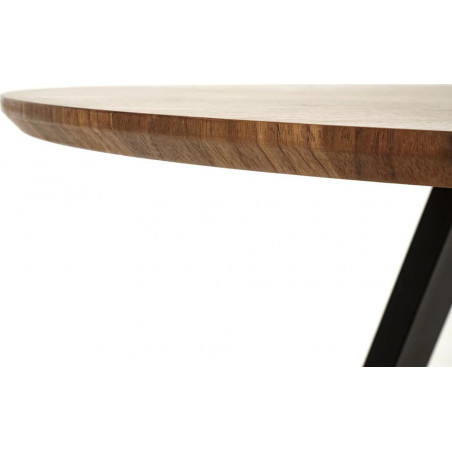 Stół okrągły fornirowany Danilo 120cm orzech / czarny Halmar