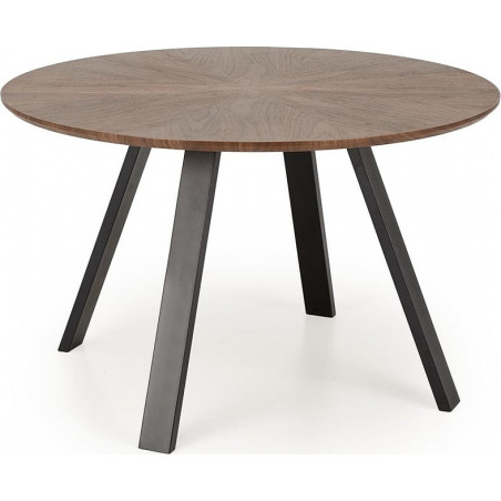 Stół okrągły fornirowany Danilo 120cm orzech / czarny Halmar