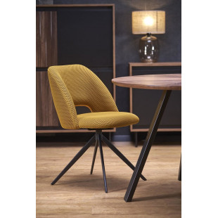 Stół okrągły fornirowany Danilo 120cm orzech / czarny Halmar