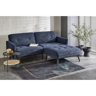 Sofa narożna rozkładana na nóżkach Cornelius 200x167cm niebieska Halmar