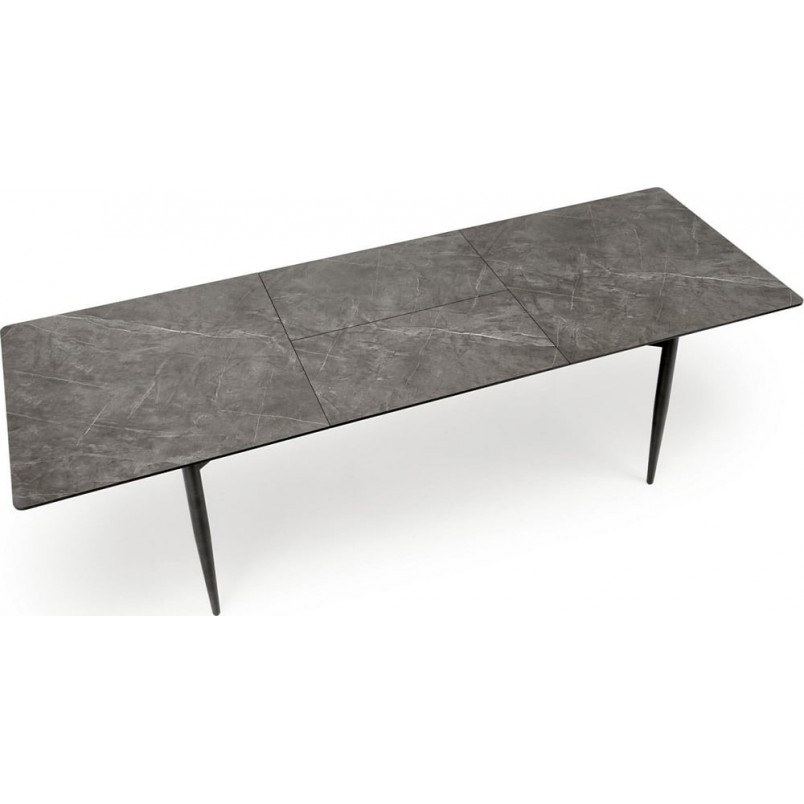 Stół rozkładany Charles 180-260x90cm popielaty marmur / czarny Halmar
