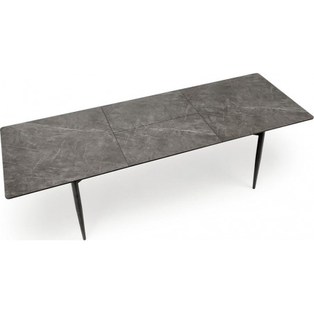 Stół rozkładany Charles 180-260x90cm popielaty marmur / czarny Halmar
