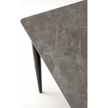 Stół rozkładany Charles 180-260x90cm popielaty marmur / czarny Halmar