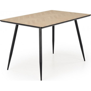 Stół prostokątny wzór jodełki Berto 120x80cm naturalny / czarny Halmar