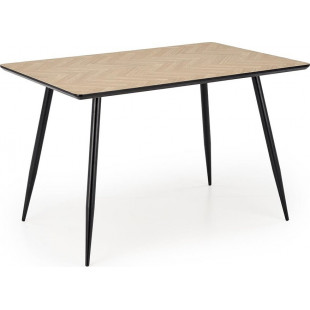 Stół prostokątny wzór jodełki Berto 120x80cm naturalny / czarny Halmar