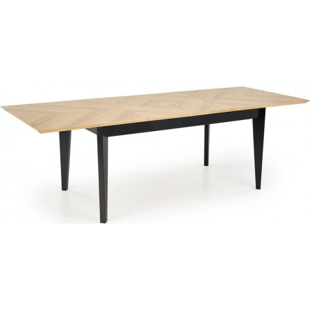 Stół rozkładany w jodełkę Edmondo 160-240x90cm dąb naturalny / czarny Halmar