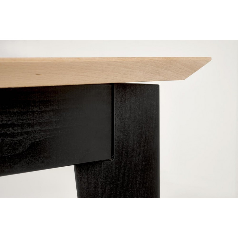 Stół rozkładany w jodełkę Edmondo 160-240x90cm dąb naturalny / czarny Halmar