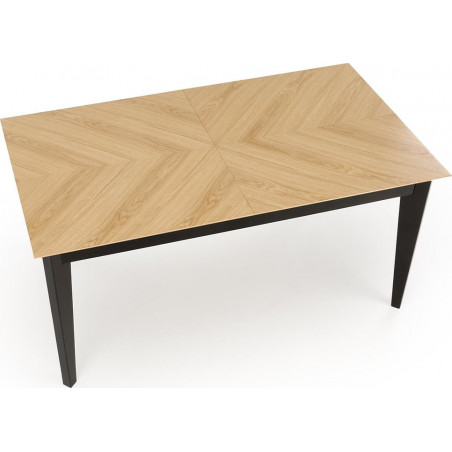 Stół rozkładany w jodełkę Edmondo 160-240x90cm dąb naturalny / czarny Halmar