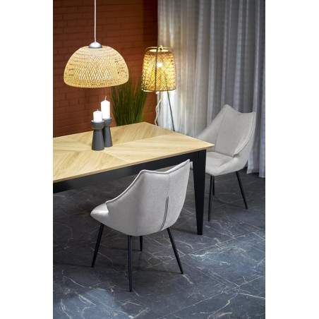 Stół rozkładany w jodełkę Edmondo 160-240x90cm dąb naturalny / czarny Halmar