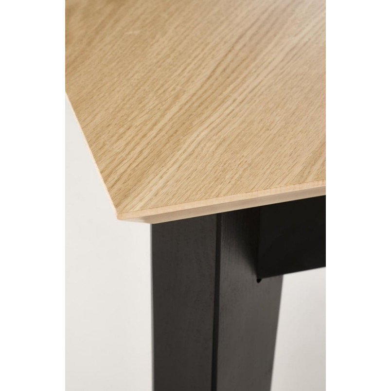 Stół rozkładany w jodełkę Edmondo 160-240x90cm dąb naturalny / czarny Halmar