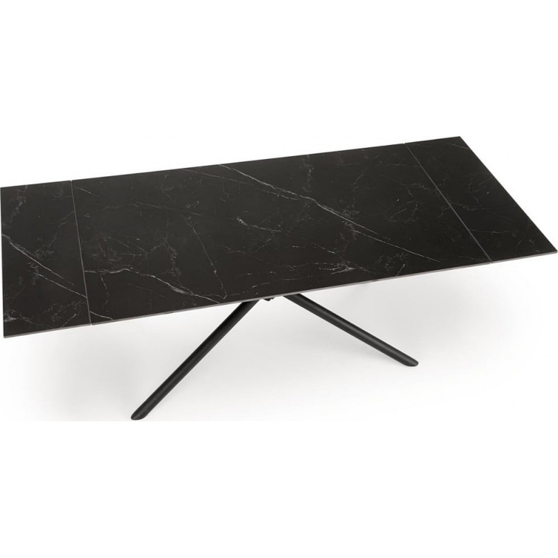Stół rozkładany Vitorino 160x90cm czarny marmur / czarny Halmar