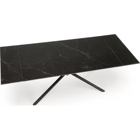 Stół rozkładany Vitorino 160x90cm czarny marmur / czarny Halmar