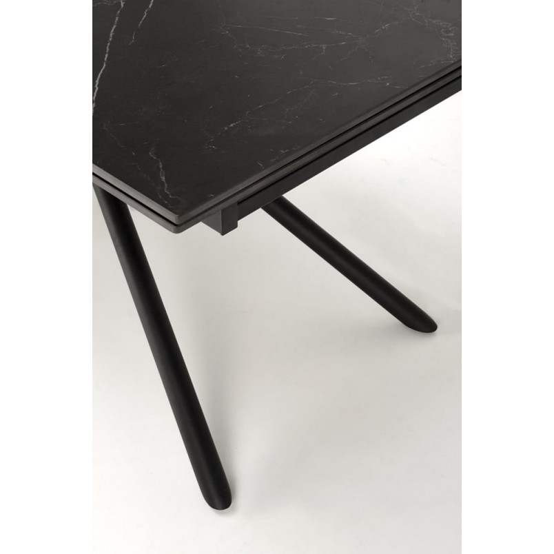Stół rozkładany Vitorino 160x90cm czarny marmur / czarny Halmar