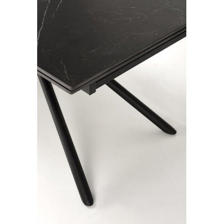 Stół rozkładany Vitorino 160x90cm czarny marmur / czarny Halmar