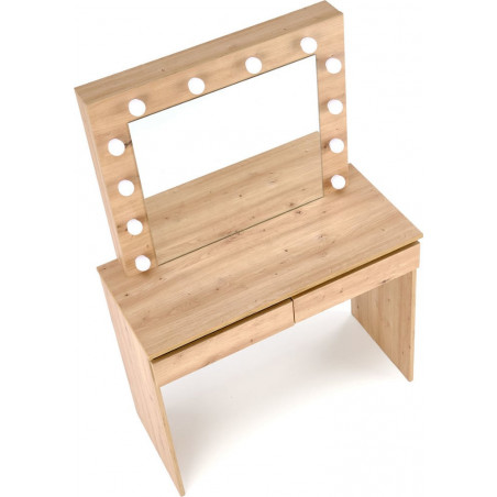 Toaletka z szufladami i lustrem Hollywood 94x43cm dąb aristan Halmar