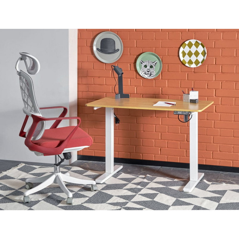 Biurko z funkcją regulacji wysokości B53 105x56cm dąb złoty / biały Halmar