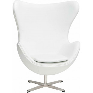 Fotel obrotowy Jajo biała skóra Premium marki D2.Design